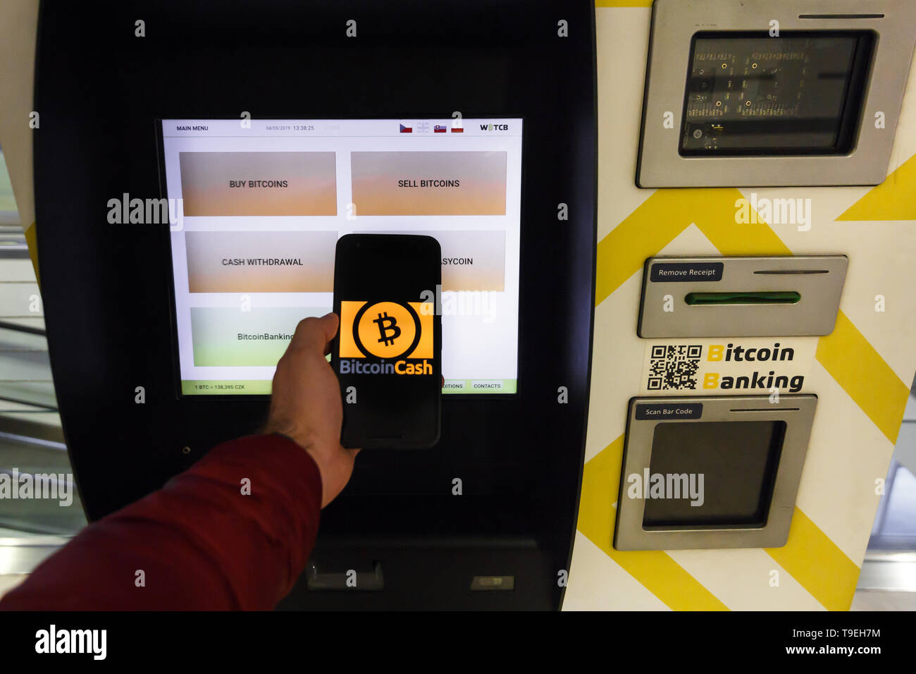 Prague Czech Republic May 18th 2019 Bitcoin Atm Machine For - 